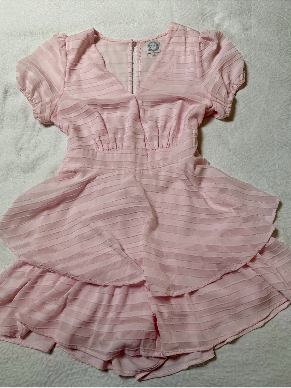 Francesca's Collections Light Pink Tiered Dress